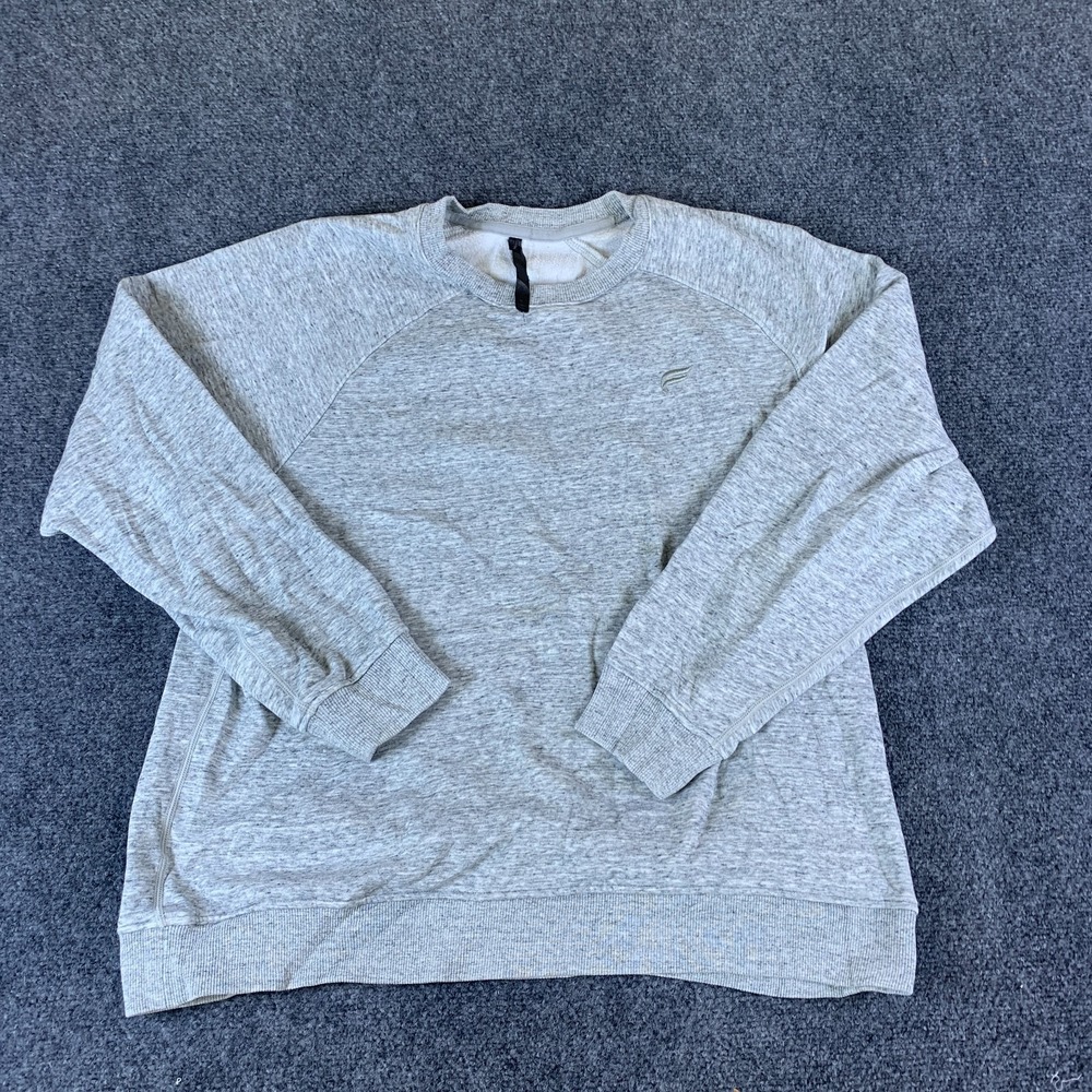 Fabletics Sweatshirt Mens XL Heather Gray Fleece Lined Raglan Sleeve Pullover